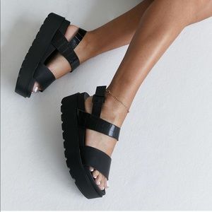 Black platform sandals
